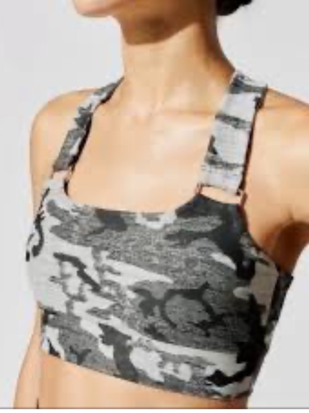 Carbon38 Black Camo Shimmer Sports Bra. Size Small